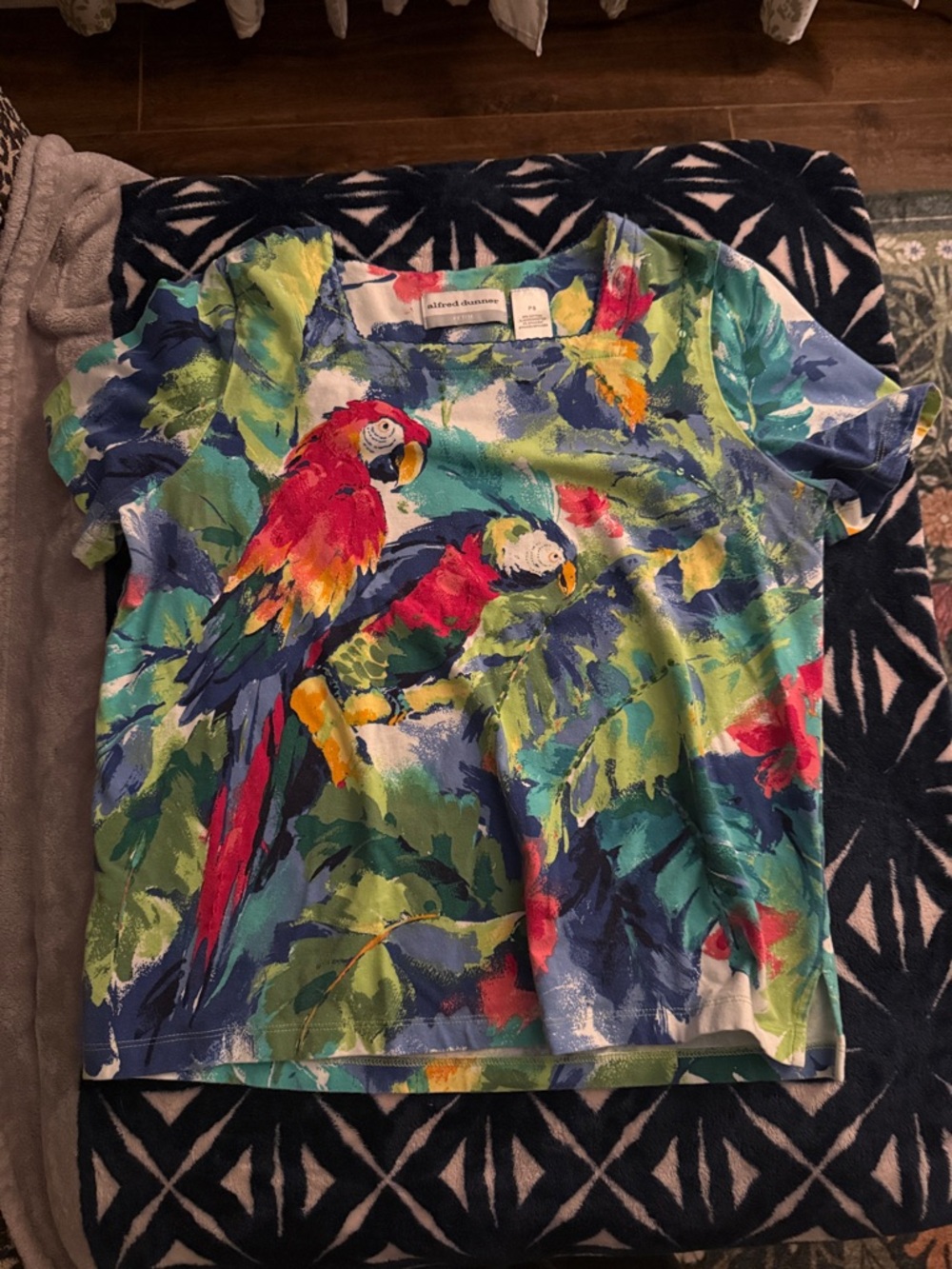 sequin parrot top